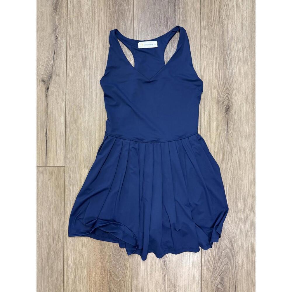 Ocean Drive One Piece Swimsuit Medium Navy Blue Fit & Flare Summer Casual - Picture 7 of 12